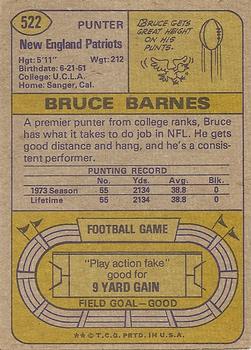 1974 Topps #522 Bruce Barnes RC back image