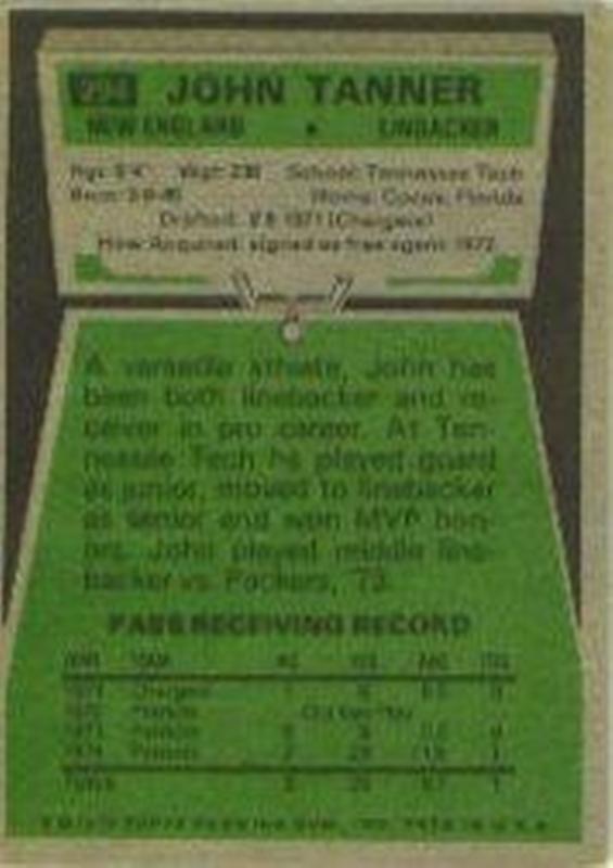 1975 Topps #294 John Tanner RC back image