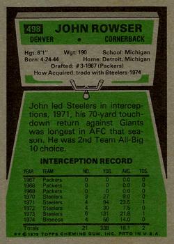 1975 Topps #498 John Rowser back image