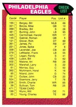 1976 Topps #471 Philadelphia Eagles/Team Checklist - NM-MT