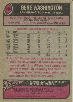 1977 Topps #156 Gene Washington 49er back image