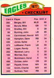 1977 Topps #221 Philadelphia Eagles/Team Checklist