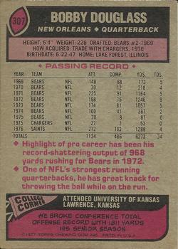 1977 Topps #307 Bobby Douglass back image