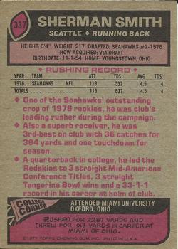 1977 Topps #337 Sherman Smith RC back image