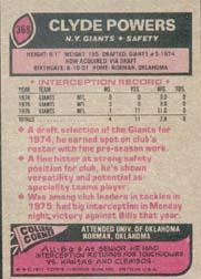 1977 Topps #368 Clyde Powers RC back image