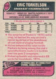 1977 Topps #434 Eric Torkelson RC back image