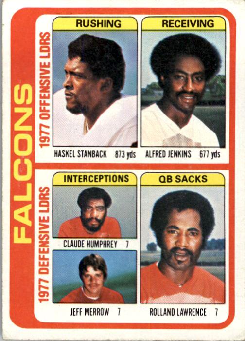1978 Topps #501 Atlanta Falcons TL/Haskel Stanback/Alfred Jenkins/Claude Humphrey/Jeff Merrow/Rolland Lawrence/(checklist back)