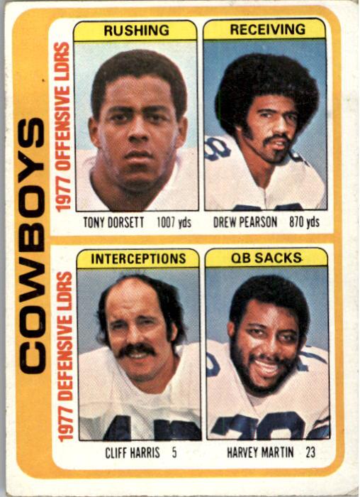 1978 Topps #507 Dallas Cowboys TL/Tony Dorsett/Drew Pearson/Cliff Harris/Harvey Martin/(checklist back)