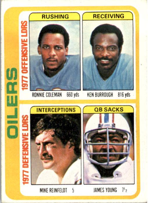 1978 Topps #511 Houston Oilers TL/Ronnie Coleman/Ken Burrough/Mike