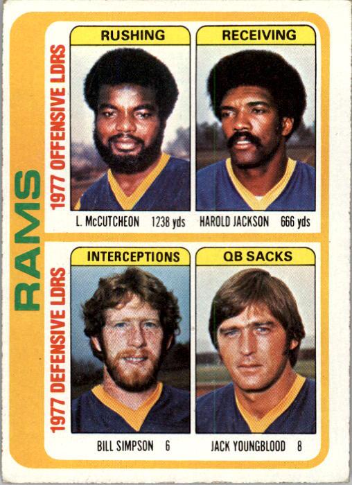 1978 Topps #513 Los Angeles Rams TL/Lawrence McCutcheon/Harold Jackson/Bill Simpson/Jack Youngblood/(checklist back)