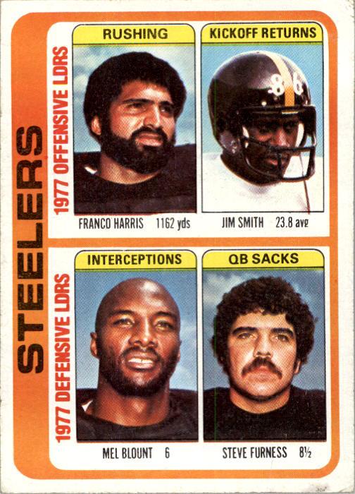 1978 Topps #522 Pittsburgh Steelers TL/Franco Harris/Jim Smith/Mel Blount/Steve Furness/(checklist back)