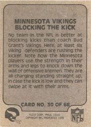 1978 Fleer Team Action #30 Minnesota Vikings back image
