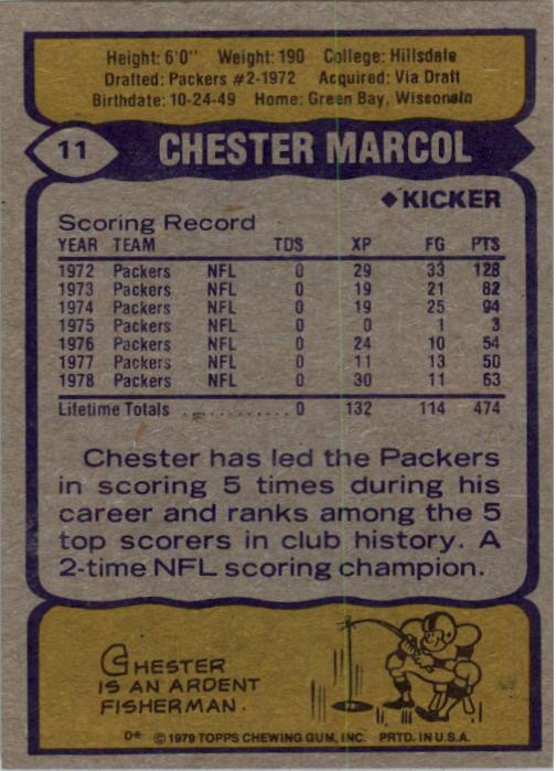 1979 Topps #11 Chester Marcol back image