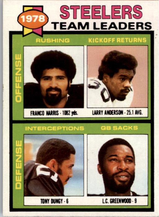 1979 Topps #19 Pittsburgh Steelers TL/Franco Harris/Larry Anderson/Tony Dungy/L.C. Greenwood/(checklist back)