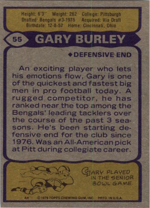 1979 Topps #55 Gary Burley back image