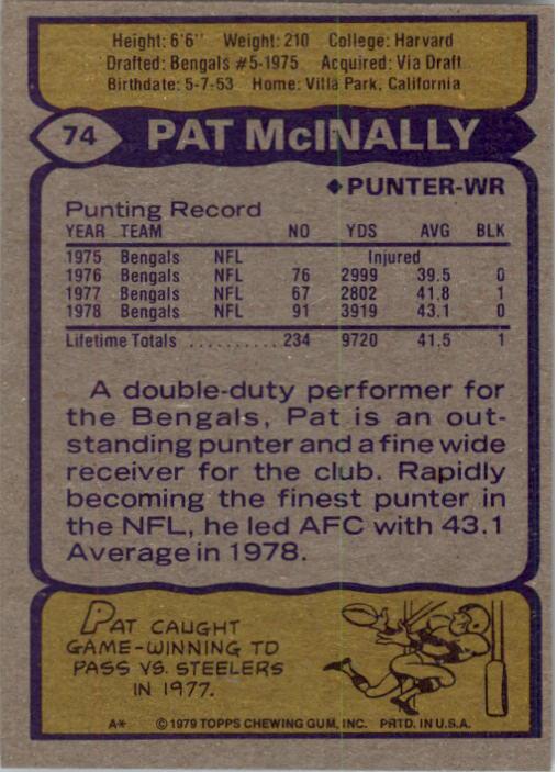 1979 Topps #74 Pat McInally back image