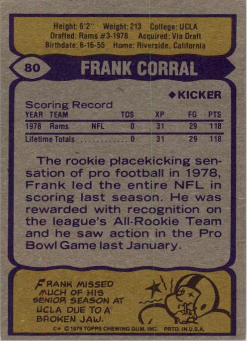 1979 Topps #80 Frank Corral AP RC back image
