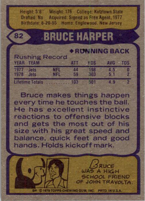 1979 Topps #82 Bruce Harper back image