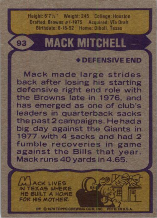 1979 Topps #93 Mack Mitchell back image
