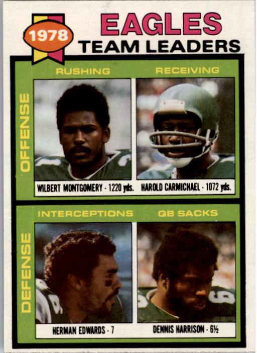 1979 Topps #151 Philadelphia Eagles TL/Wilbert Montgomery/Harold Carmichael/Herman Edwards/Dennis Harrison/(checklist back)