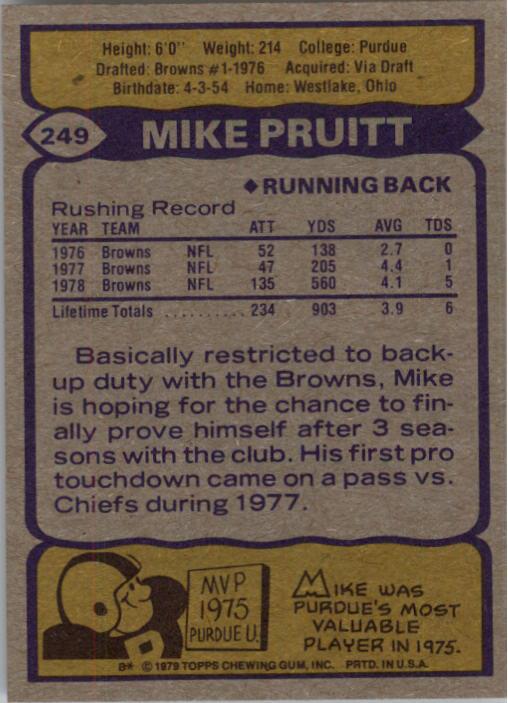 1979 Topps #249 Mike Pruitt back image
