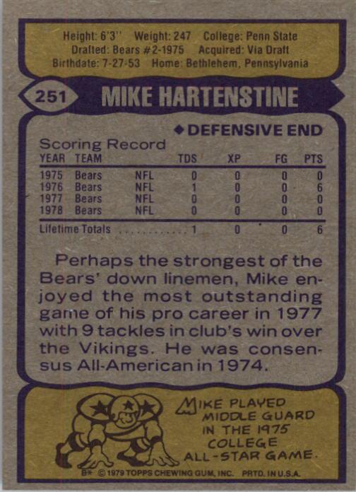 1979 Topps #251 Mike Hartenstine back image