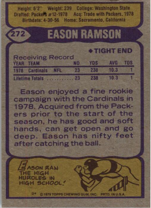 1979 Topps #272 Eason Ramson RC back image