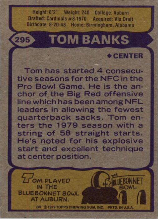 1979 Topps #295 Tom Banks AP back image