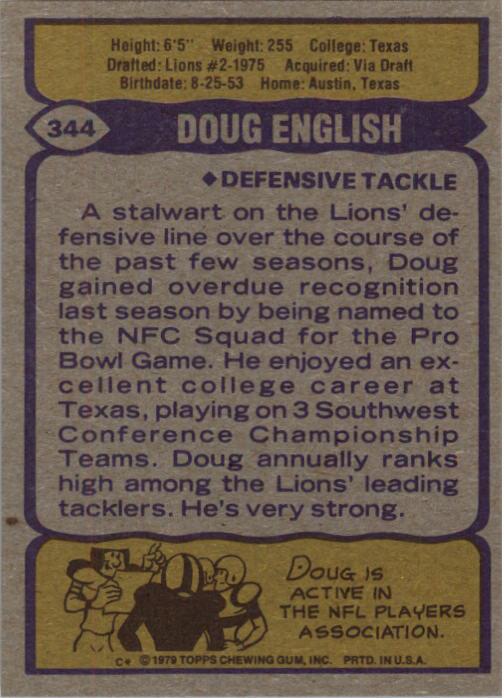 1979 Topps #344 Doug English AP RC back image