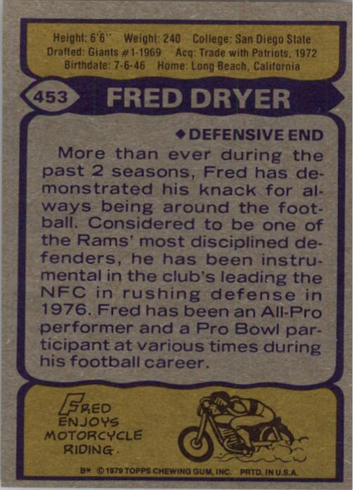 1979 Topps #453 Fred Dryer back image