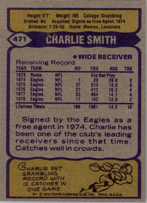 1979 Topps #471 Charlie Smith back image