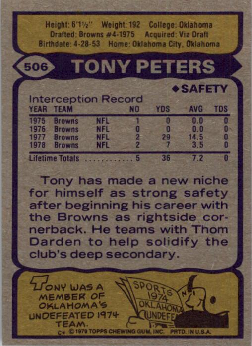 1979 Topps #506 Tony Peters back image