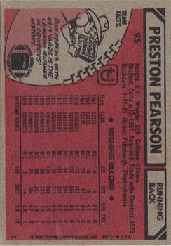 1980 Topps #95 Preston Pearson back image