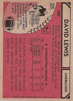 1980 Topps #180 David Lewis AP back image