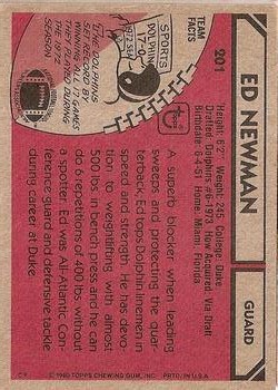 1980 Topps #201 Ed Newman RC back image