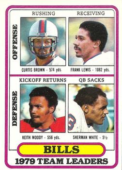 1980 Topps #264 Buffalo Bills TL/Curtis Brown/Frank Lewis/Keith Moody/Sherman White/(checklist back)