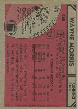 1980 Topps #288 Wayne Morris back image