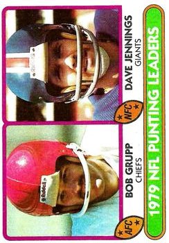 1980 Topps #336 Punting Leaders/Bob Grupp/Dave Jennings