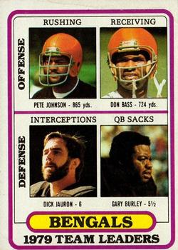 1980 Topps #338 Cincinnati Bengals TL/Pete Johnson/Don Bass/Dick