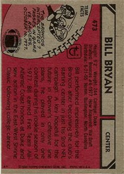 1980 Topps #473 Bill Bryan back image