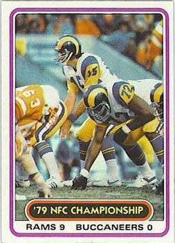 1980 Topps #493 NFC Championship/Rams 9,/Buccaneers 0/(Vince Ferragamo)