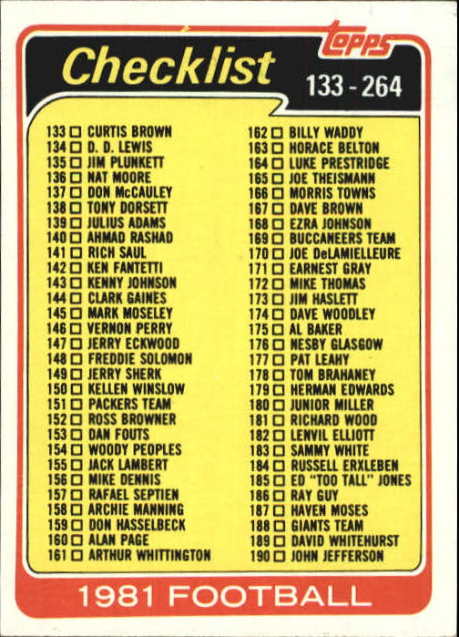 B2883- 1981 Topps FB #s 201-300 MOST STOCK PHOTOS -You Pick- 15+ FREE US SHIP - Picture 130 of 243