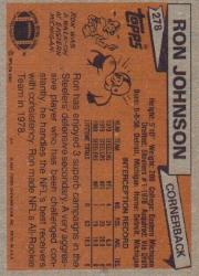 1981 Topps #278 Ron Johnson back image