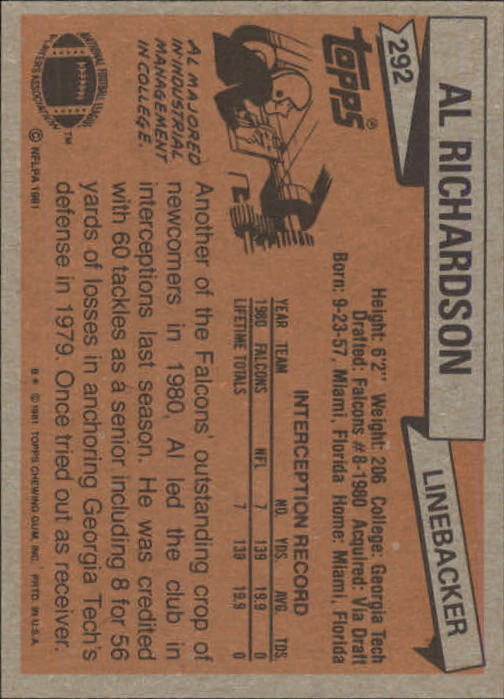 B2883- 1981 Topps FB #s 201-300 MOST STOCK PHOTOS -You Pick- 15+ FREE US SHIP - Picture 227 of 243