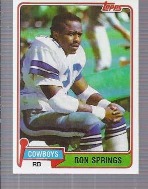 1981 Topps #433 Ron Springs RC