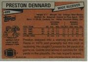 1981 Topps #489 Preston Dennard back image