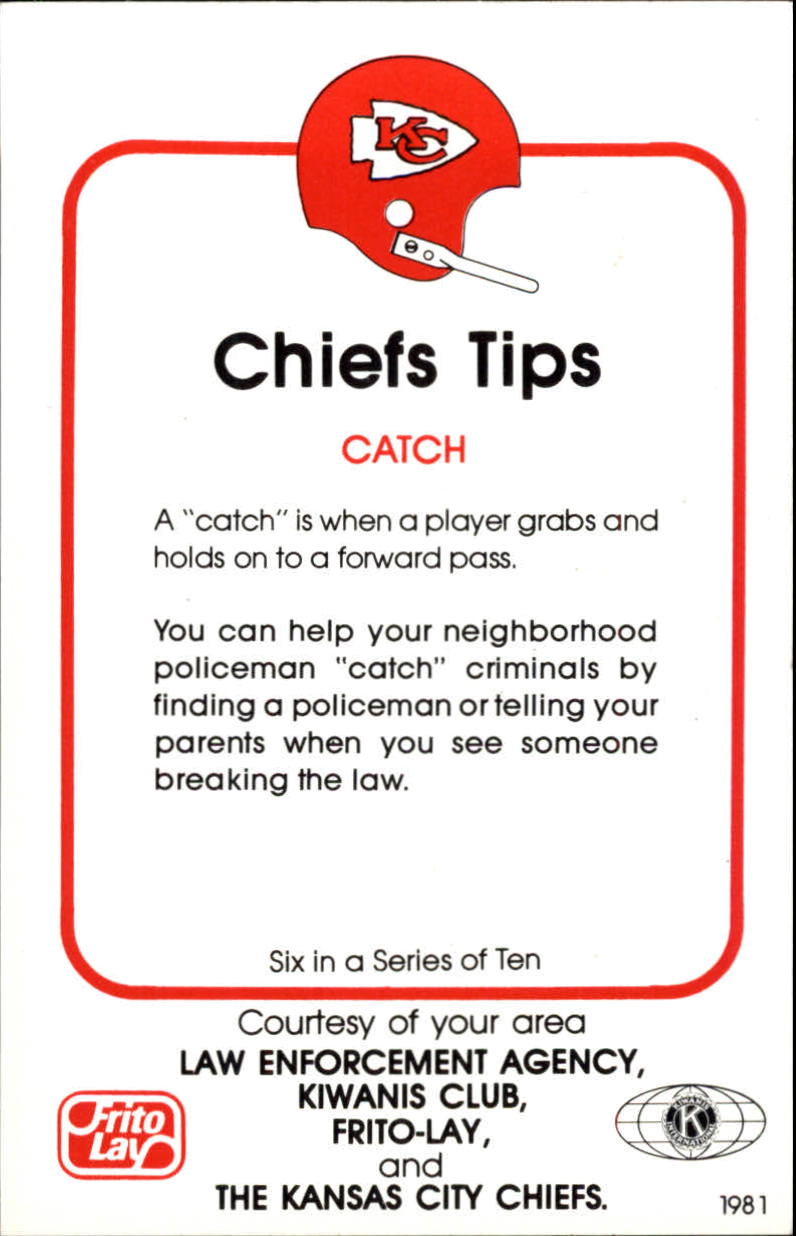 1981 Chiefs Police #6 J.T. Smith back image