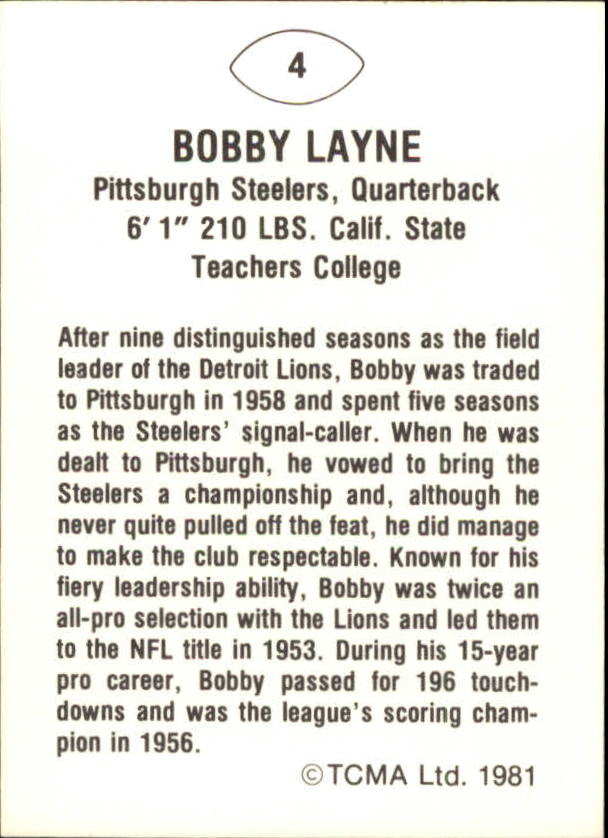 B2243- 1981-87 TCMA Football Greats Card #s 1-90 -You Pick- 15+ FREE US SHIP - Picture 9 of 155