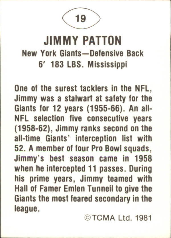 B2243- 1981-87 TCMA Football Greats Card #s 1-90 -You Pick- 15+ FREE US SHIP - Picture 39 of 155
