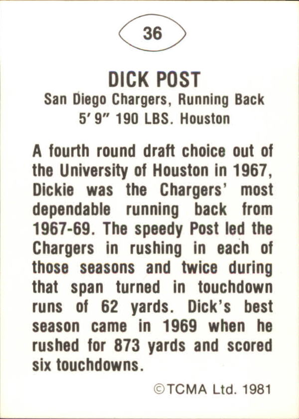 B2243- 1981-87 TCMA Football Greats Card #s 1-90 -You Pick- 15+ FREE US SHIP - Picture 71 of 155